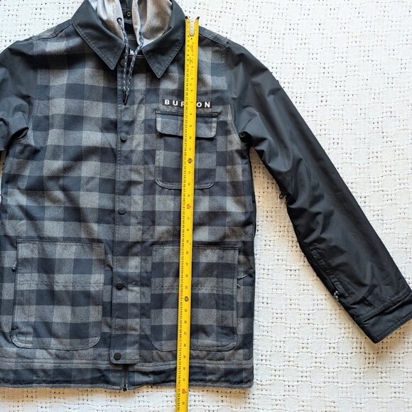 Men’s Burton Dunmore Snowboard Ski Hooded Jacket Black and Gray Plaid Size M - Picture 6 of 8